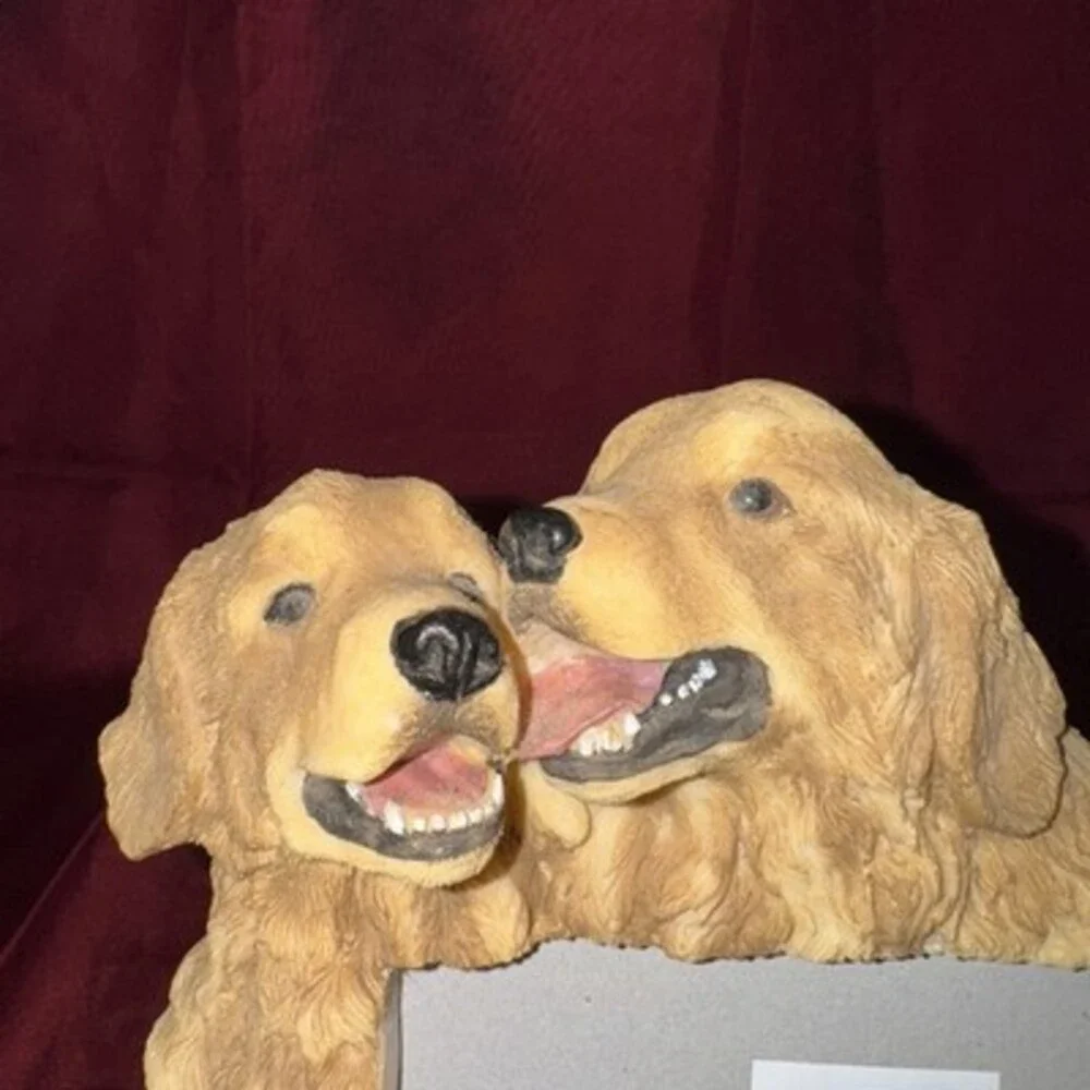 Golden Retrievers Photo Frame Vgt Family Of  3.  Used 3-D Resin.